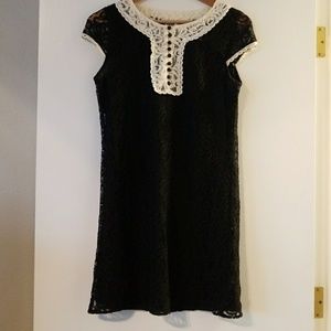 Little Black and Cream Lace Dress